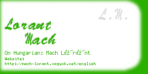 lorant mach business card